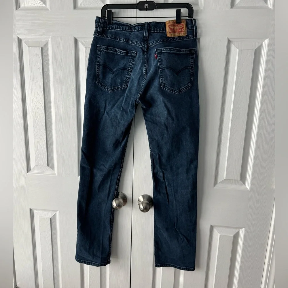 Levi's 514 Straight Fit Dark Wash Blue Denim Jeans 32 x 34 Classic Style